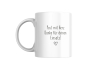 Preview: Seitenansicht einer weißen Tasse mit der Aufschrift „Post mit Herz – Danke für deinen Einsatz!“ und kleinem Herzsymbol.